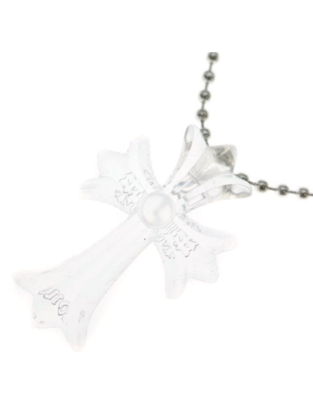 Chrome Hearts Rubber CH Small CH Cross Necklace Silicone Clear